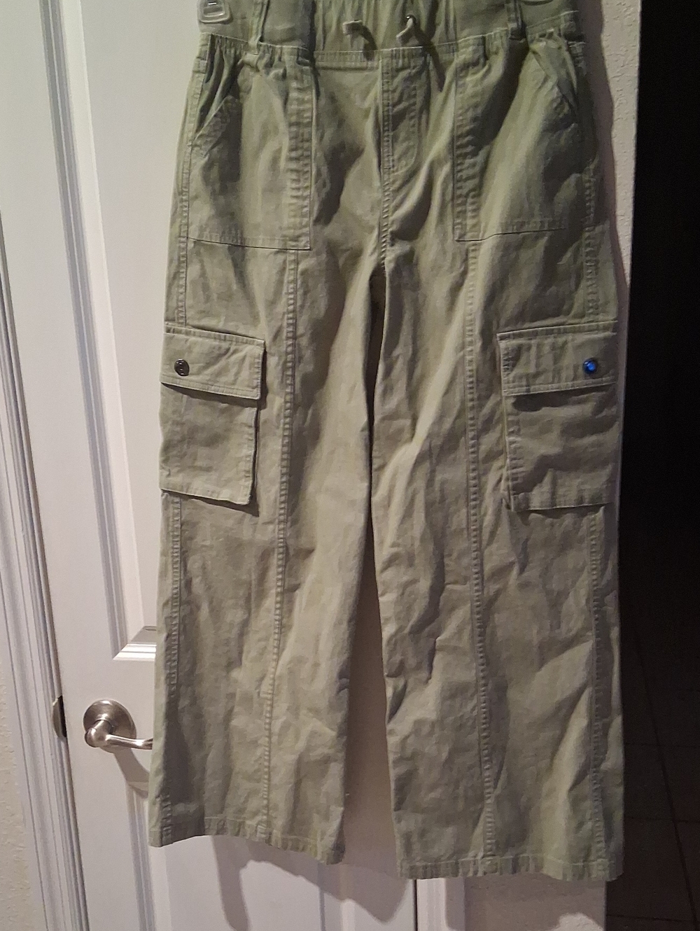 J: Primark Olive Green Men's Cargo Pants with Multiple Pockets